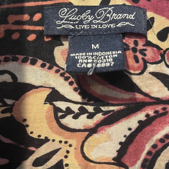 Lucky Brand Multicolor Boho Shirt,roll- up tab sleeves, 
Floral Print
SZ M - Picture 3 of 9